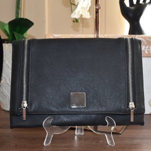 EUC - Black Clutch Purse with Zip Detail